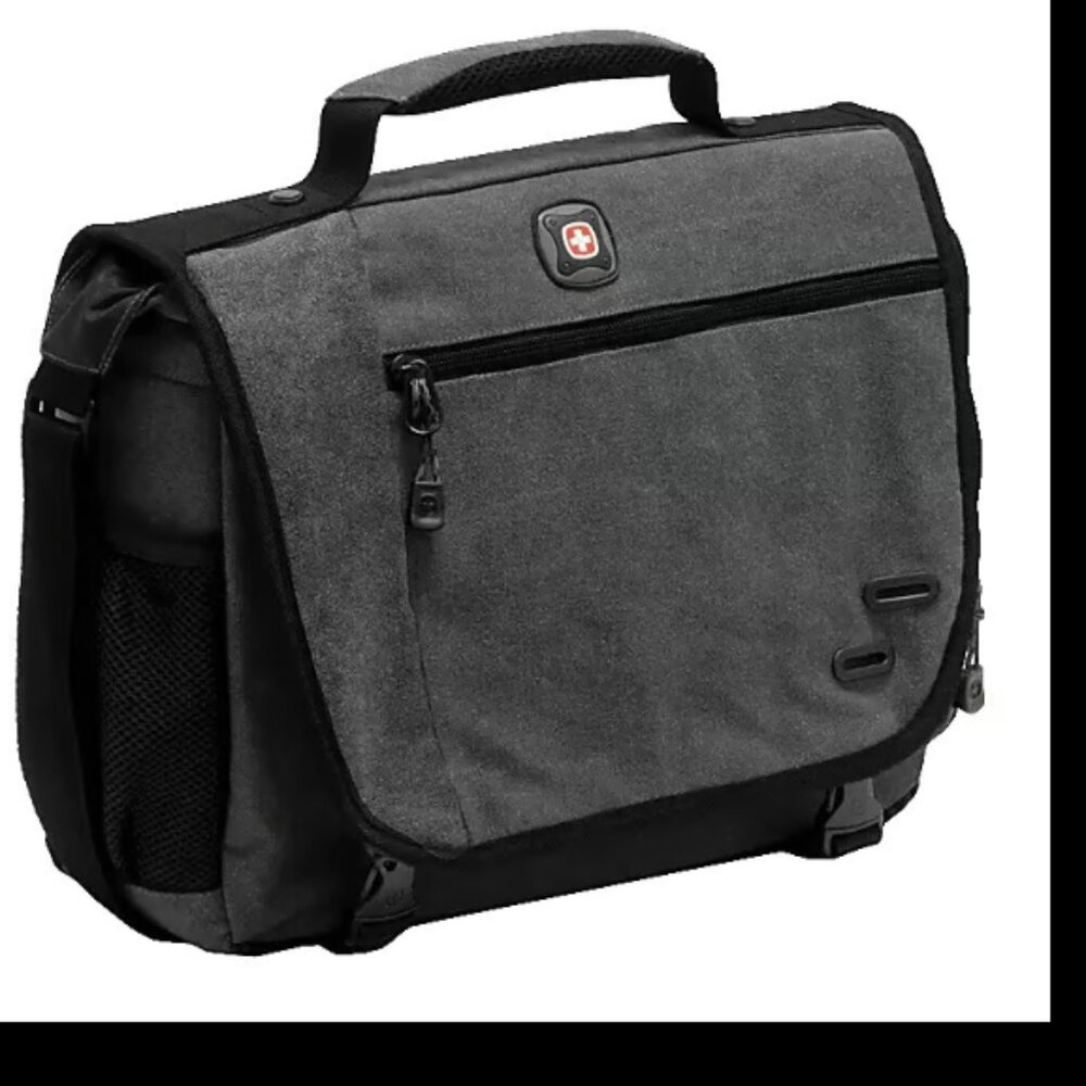 Wenger Swiss Army Zinc Cotton Computer Briefcase For 14.1" Laptops NEW Gray